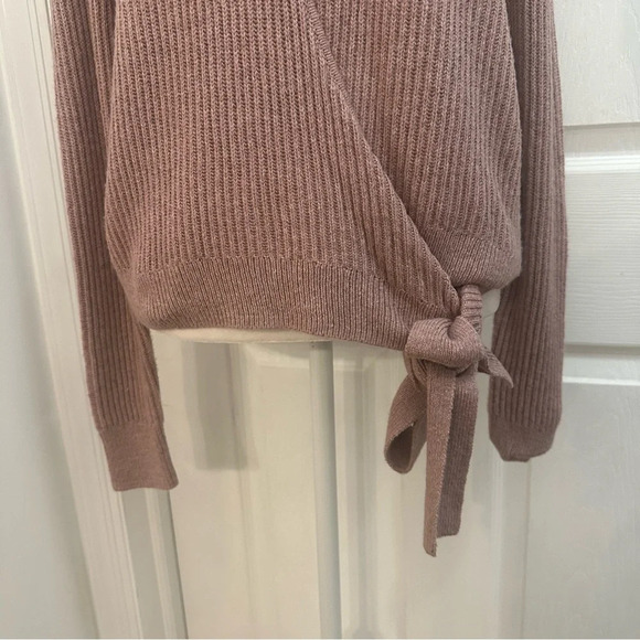 Madewell Crewneck Bow Tie Knit Sweater Mauve XS - Picture 2 of 9